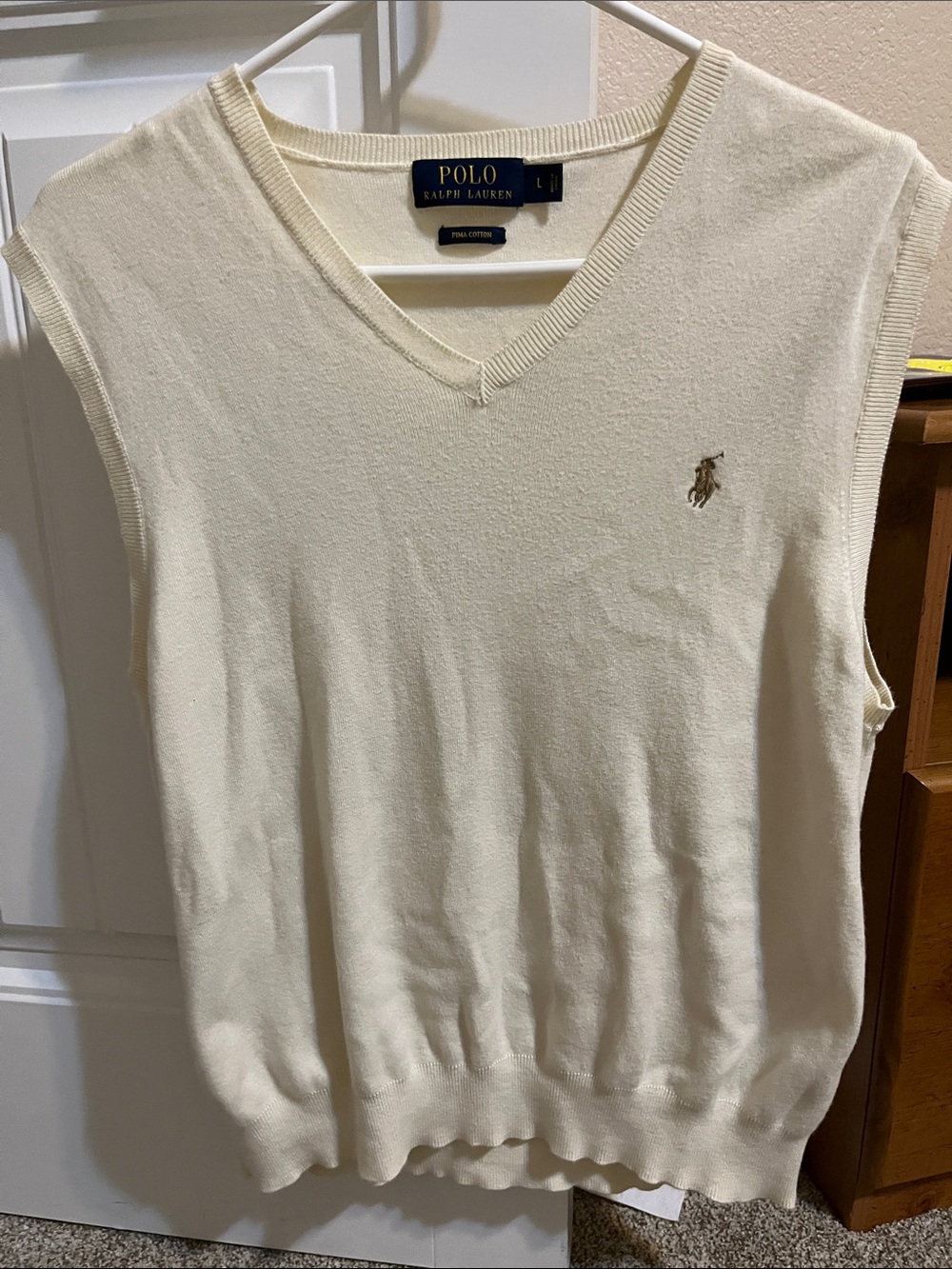 Polo by Ralph Lauren Cream V-Neck Sweater Vest